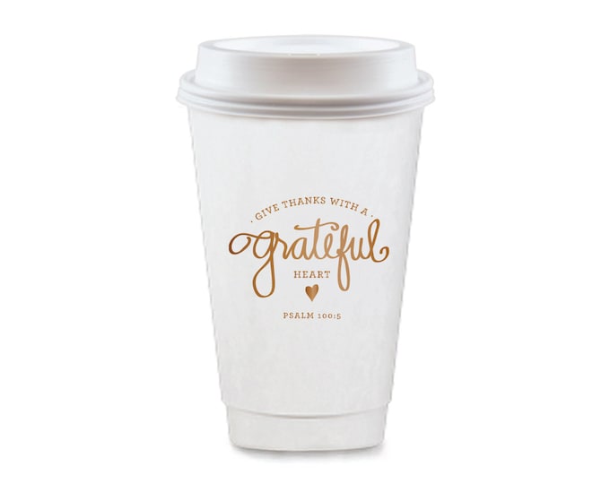 To-Go Coffee Cups | Grateful Heart (copper)