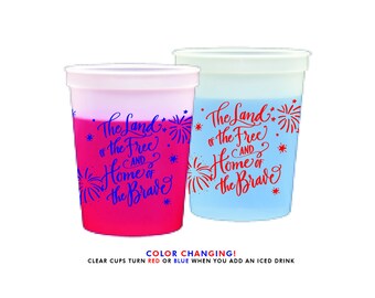 Color Changing Cups | 4th of July (red and blue)
