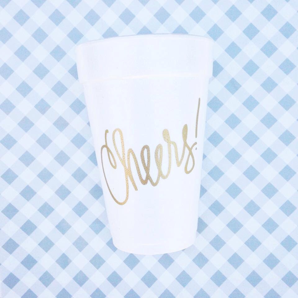 Foam Cups | Cheers! (gold) - Etsy