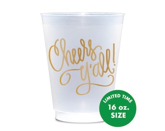 Cheers Y'all! (gold) | Frost Flex Cups (16 oz - Large!)