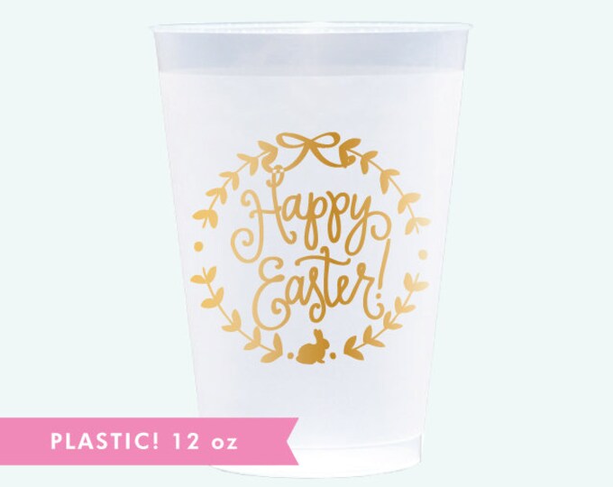 Flex Cups - 12 oz. | Happy Easter! (gold)