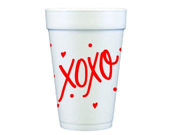 Foam Cups | XOXO (red)