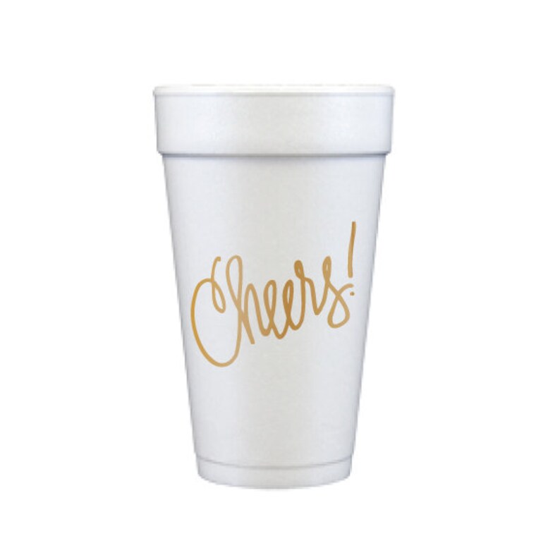 | Cheers! gold Large! 20 oz Foam Cups