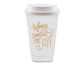 To-Go Coffee Cups | Comfort & Joy (gold)