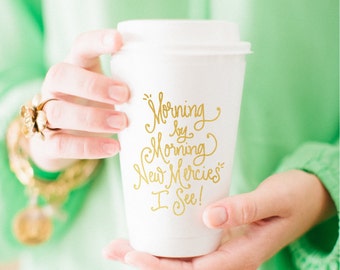 To-Go Coffee Cups | Morning by Morning (gold)