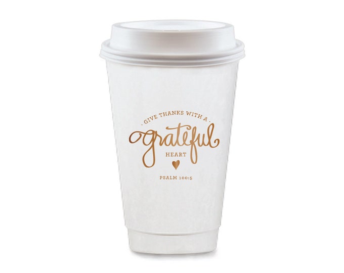To-Go Coffee Cups | Grateful Heart (copper)