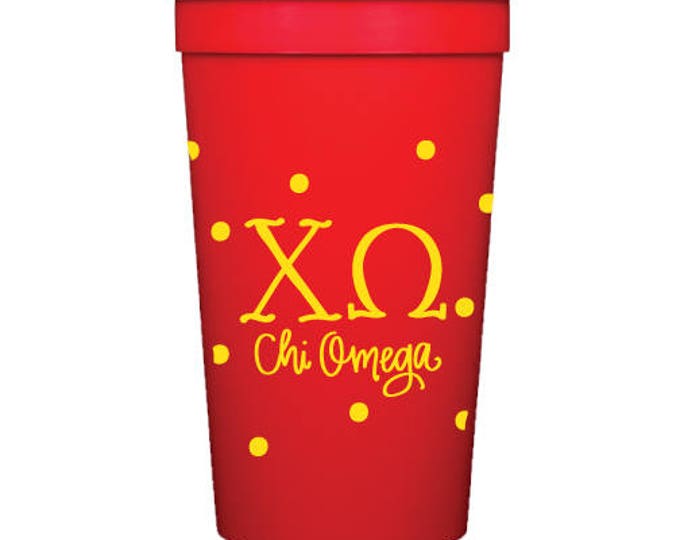 Chi Omega with Dots | Stadium Cups (Qty 8)
