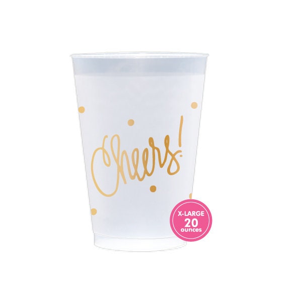 Cheers! (gold)  Frost Flex Cups (20 oz. - X-Large!)