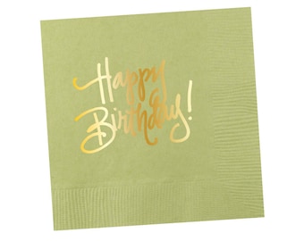 Napkins | Happy Birthday - Mint Green (in stock)