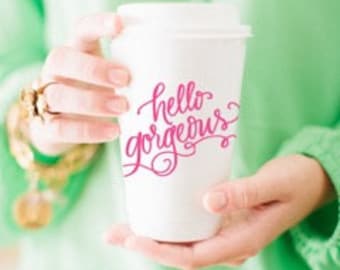 To-Go Coffee Cups | Hello Gorgeous (pink)