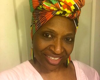 African print/Ankara Head wrap/Ready to ship/fast shipping/ large head wrap Sample not in stock)