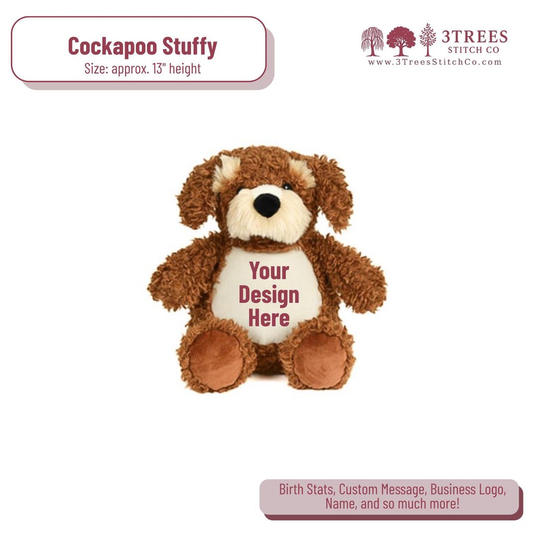 Custom Embroidered Cockapoo – Personalized Baby Shower, Graduation or ...