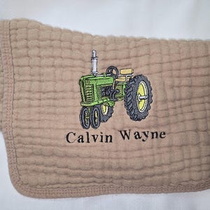 Personalized Baby Burp Cloth: Custom Embroidered Muslin, Monogrammed Gift