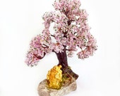 Spring blooming wish-fulfilling tree made of seed beads and wire - miniature tree - wire sculpture - beaded bonsai - feng shui