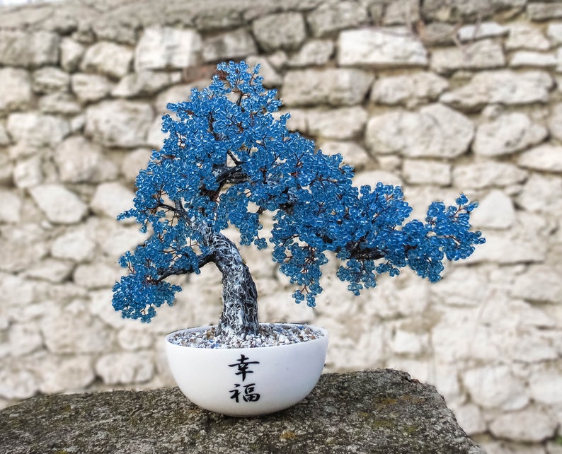 Beaded artificial tree red bonsai autumn japanese bonsai Etsy