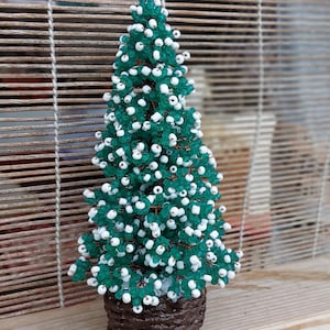 Beaded Christmas tree - New Year gift - Christmas gift - seed bead tree - artificial Christmas tree - decorated pine tree image 3