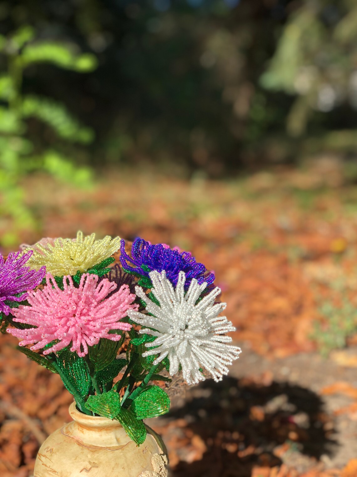 French Beaded Asters Artificial Flower for Wedding Bouquet Etsy