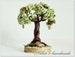 Beaded artificial green Feng shui Tree with coins, office decor money tree, beaded zen bonsai, indoor plant decor 