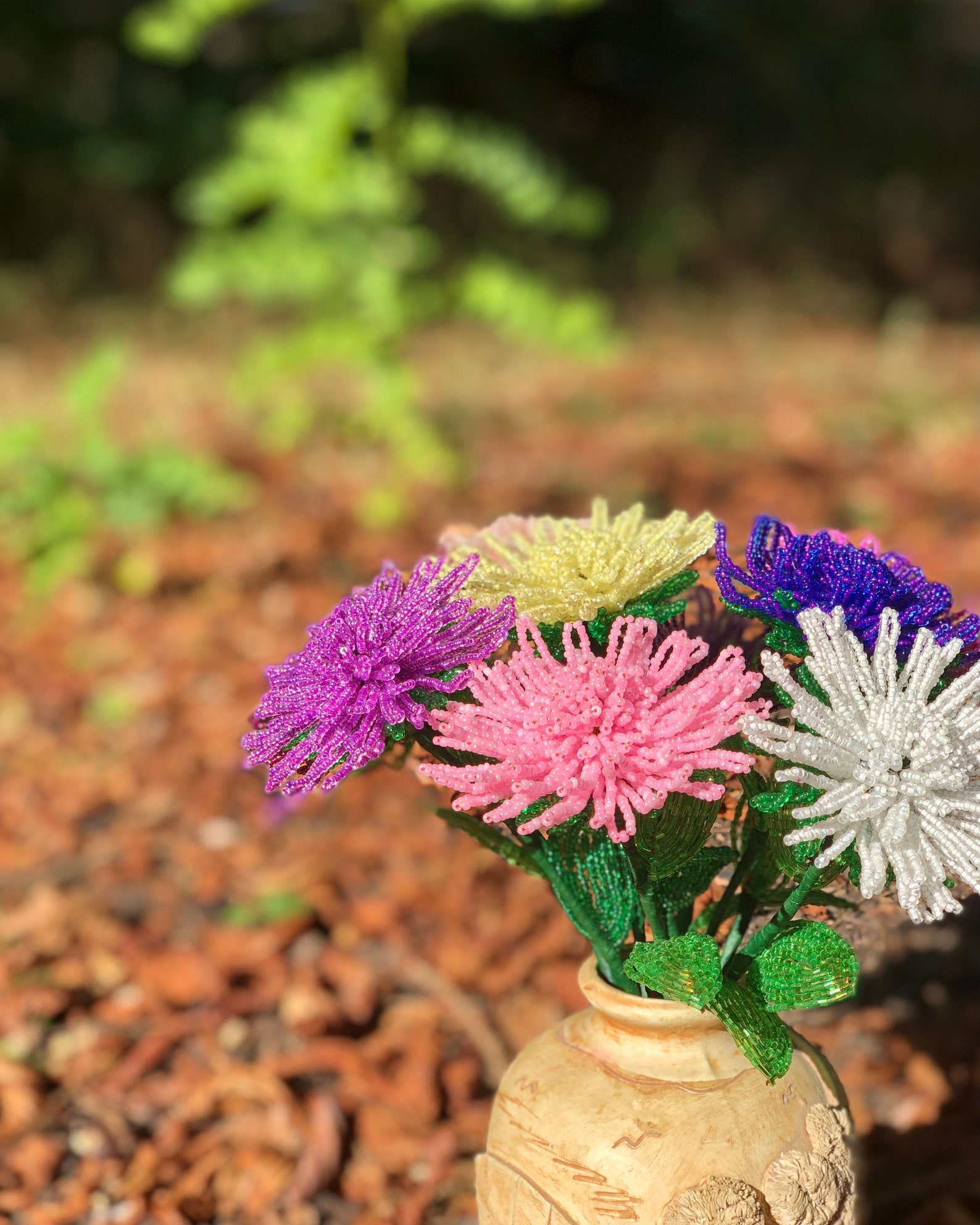 French Beaded Asters Artificial Flower for Wedding Bouquet Etsy