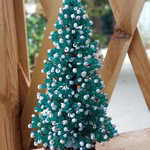 Beaded Christmas tree - New Year gift - Christmas gift - seed bead tree - artificial Christmas tree - decorated pine tree image 2
