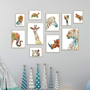 Kids animal art print watercolor prints set nursery animals wall art kids room decor watercolor animals safari decor jungle art - S121