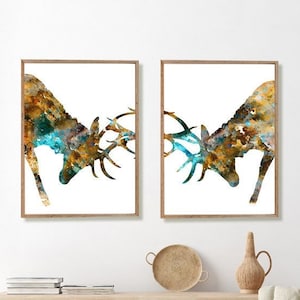 Animal art, Watercolor Deer Art Print Watercolor Wildlife Print, Animal Print, Watercolor Deer, Animal Wall Decor, Deer Home Decor - H132