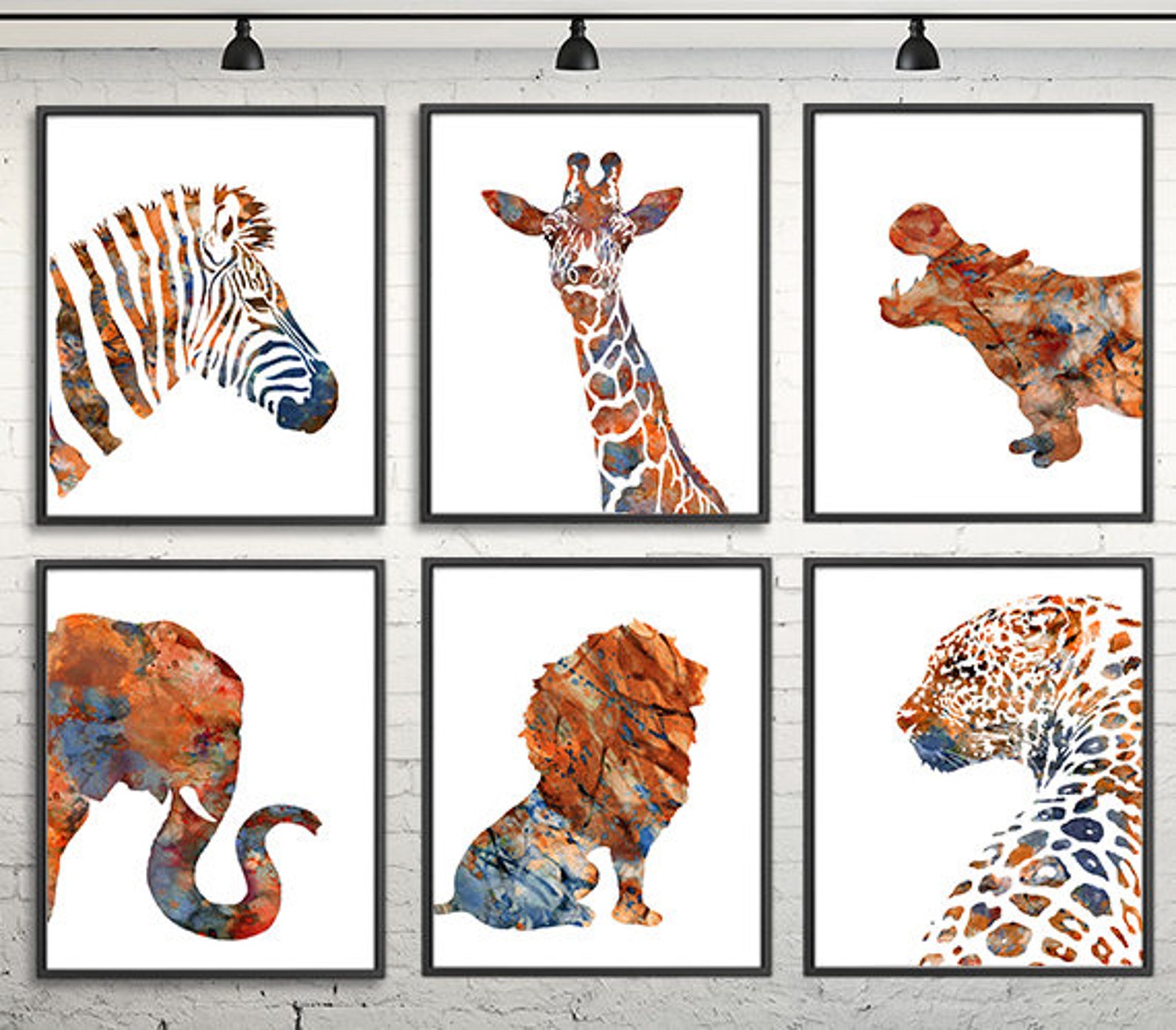 Watercolor Animals Print African Animal Art Print Jungle - Etsy