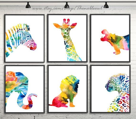 African Animals Nursery Animal Print Watercolor Kids Art - Etsy Israel African Animals Nursery Animal Print Watercolor Kids Art - Etsy Israel