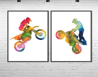 Extreme sport print, sport poster motocross jump, motocross poster, motorcycle  print motor cross prints motorbike print kids wall art - Z42