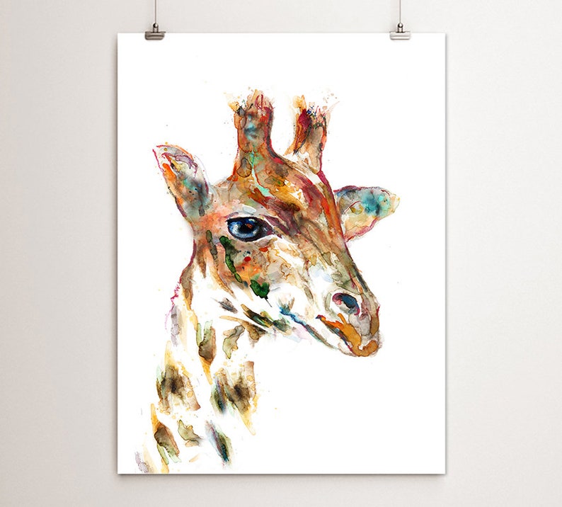 Download Animal Art Giraffe Print R3 Jungle Decor Giraffe Nursery Print Watercolor Print Safari Kids Print Children Wall Art Painting Art Collectibles Delage Com Br