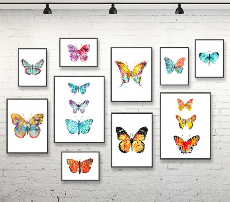 Watercolor butterflies art print set watercolor painting Etsy