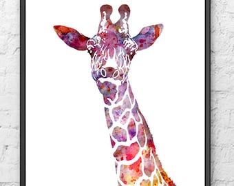 Baby Nursery Art Giraffe Print, Giraffe Poster, Animal Art Print, Kids Wall Art, Watercolor Painting, Jungle Art, Children Art - 126