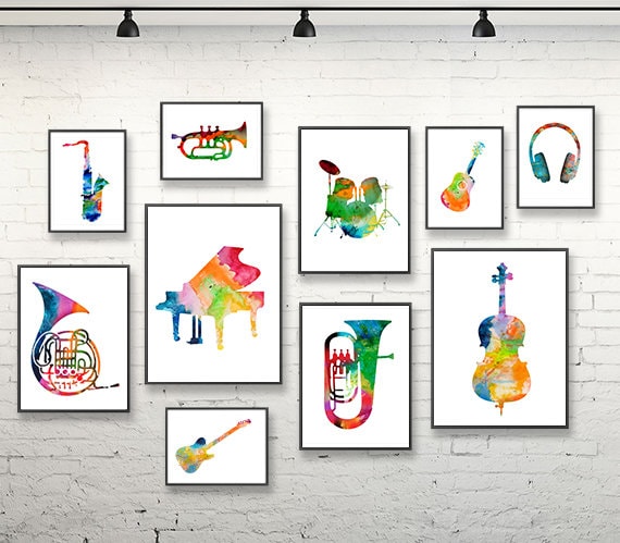 Music art kids art musical room decor music print musical | Etsy