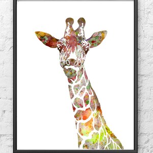 Giraffe Art Print, Animal Watercolor Painting, Kids Wall Decor, Children rt, Kids Room Decor, Wall Art Print, Print Illustration - 125