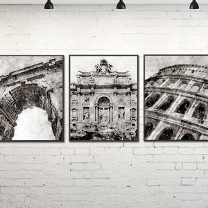 Rome skyline, Rome cityscape, Rome print, Rome posters, Rome travel print, travel decor, Rome wall art, travel wall print set of 3