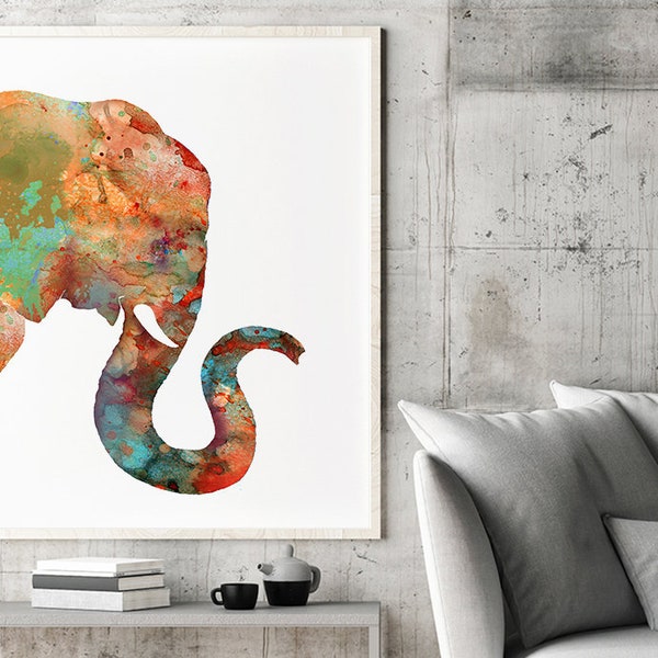 Watercolor Elephant Art Print: Safari Nursery Wall Decor, 179