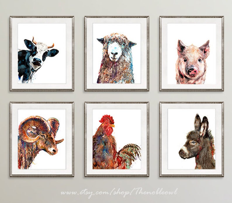 Nursery Animals Art Prints Farm Baby Print Farm Animal Art Etsy