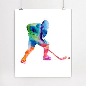 Hockey print, hockey poster set of 3, sport wall decor, hockey wall art, nursery sports decor, boys room decor, teen wall art Z20 image 4