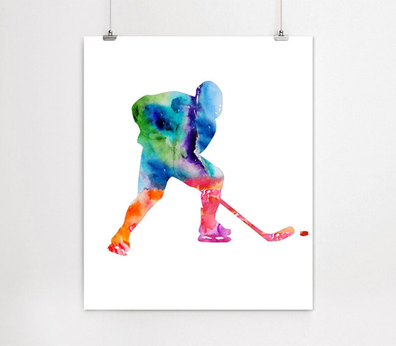 Hockey print, hockey poster set of 3, sport wall decor, hockey wall art, nursery sports decor, boys room decor, teen wall art Z20 image 4