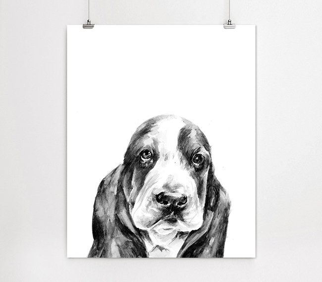 Black white dogs prints set of 6 gray decor dogs vet decor | Etsy