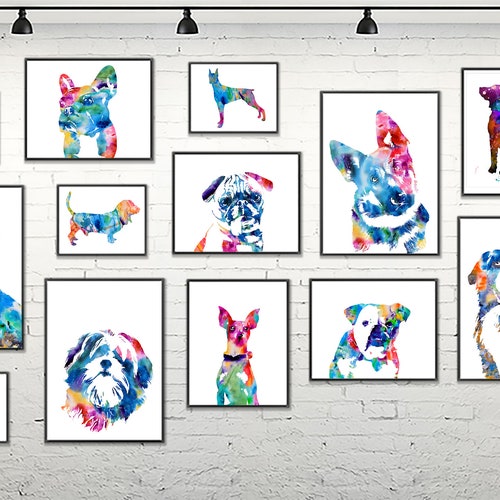 Dogs Wall Art Prints Dog Prints Dogs Posters Dog Lover Gift Etsy