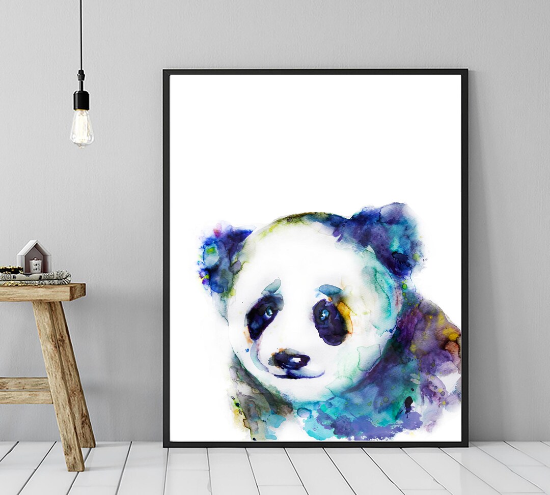 Watercolor Panda Art Print: Animal Nursery Wall Decor - Etsy