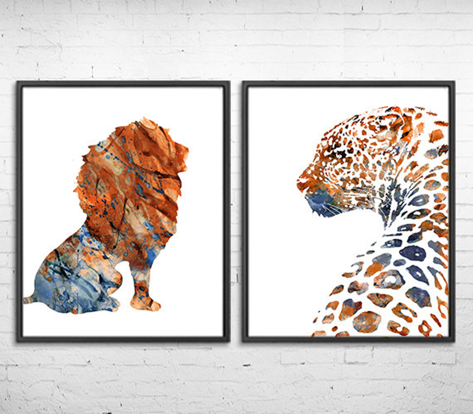 Watercolor Animals Print African Animal Art Print Jungle - Etsy
