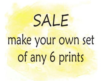 Watercolor Art Prints, Choose Any 6, Nursery Decor