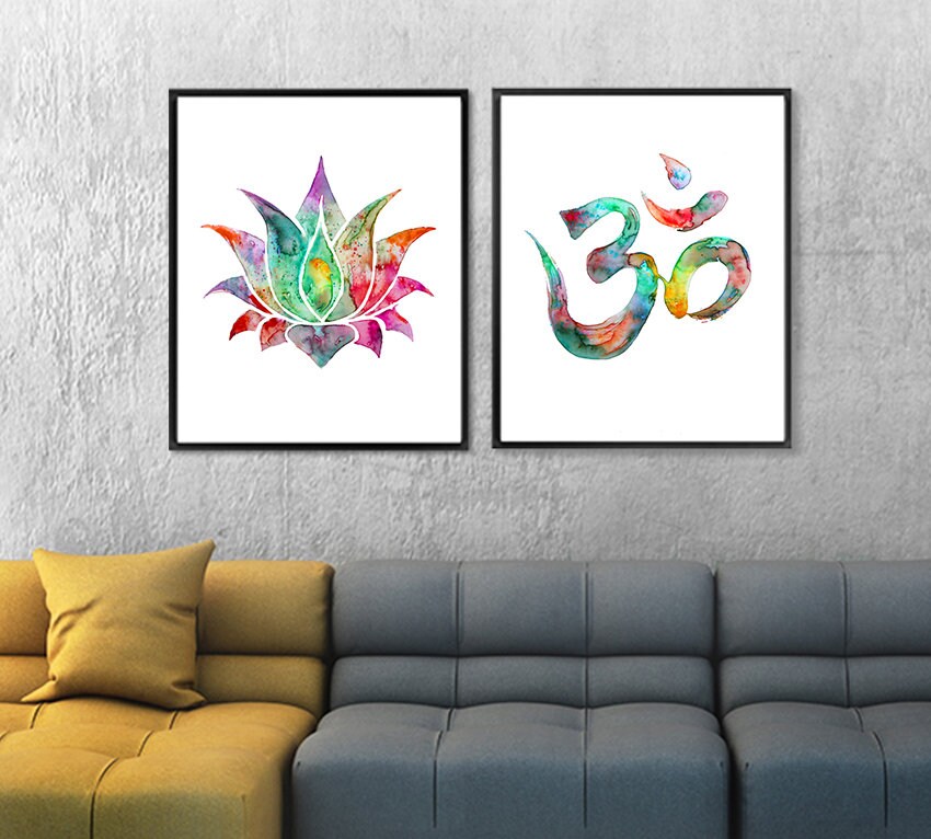 Yoga Art Yoga Prints Yoga Wall Decor Yoga Wall Art Lotus Etsy UK