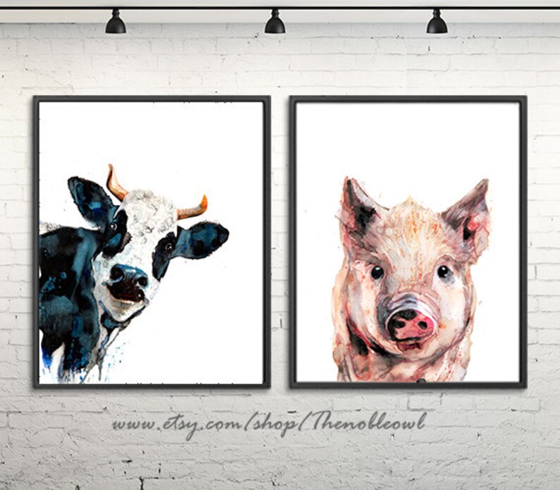 Nursery Animals Art Prints Farm Baby Print Farm Animal Art Etsy