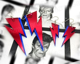 Pendientes de rayo de David Bowie - Joyería inspirada en Aladdin Sane