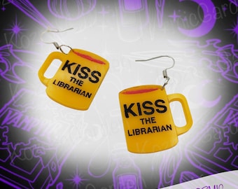 Kiss The Librarian Yellow Earrings | Buffy Vampire Slayer Inspired
