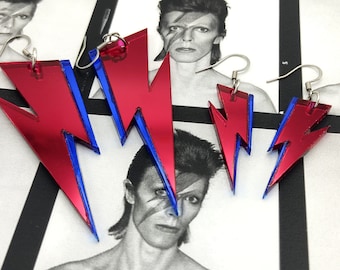 Boucles d'oreilles éclair David Bowie - Bijoux inspirés par Aladdin Sane