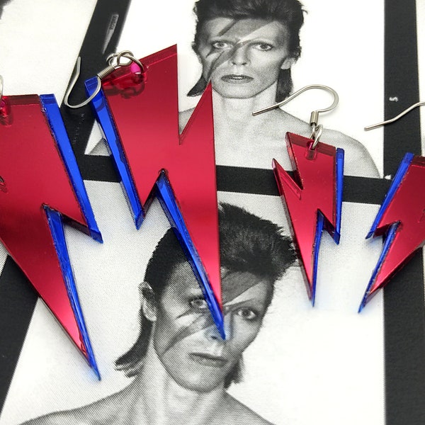 David Bowie Lightning Bolt Earrings - Aladdin Sane Inspired Jewelry